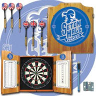 Title: Seton Hall University Dart Cabinet with Darts and Board