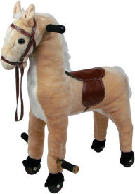 Title: HAPPY TRAILST Plush Walking Horse with Wheels and Foot Rest