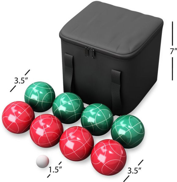 Bocce Ball 9 Piece Set with Easy Carry Nylon Bag