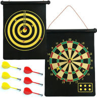 Title: Magnetic Roll-Up Dart Board And Bullseye Game with Darts