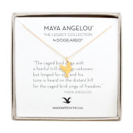 Title: Maya Angelou ''Caged Bird Sings'' Flying Bird Necklace, Gold, 16'', Author: Dogeared Jewels & Gifts