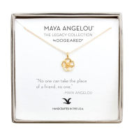 Title: Maya Angelou ''No One Can Take the Place of a Friend'' Cutout Flower Necklace, Gold, 16'', Author: Dogeared Jewels & Gifts