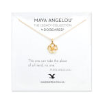 Alternative view 3 of Maya Angelou ''No One Can Take the Place of a Friend'' Cutout Flower Necklace, Gold, 16''