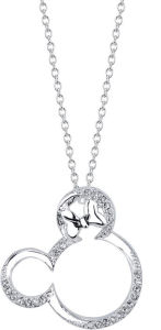 Title: Disney Minnie Mouse silver plated 2 tone necklace 18''