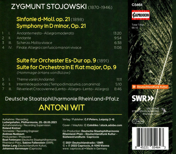 Zygmunt Stojowski: Symphony Op. 21; Suite for Orchestra Op. 9