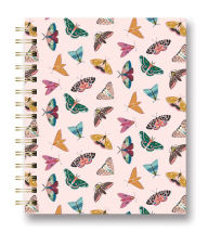 Title: Medium Tabbed Spiral Notebook Floral Moth