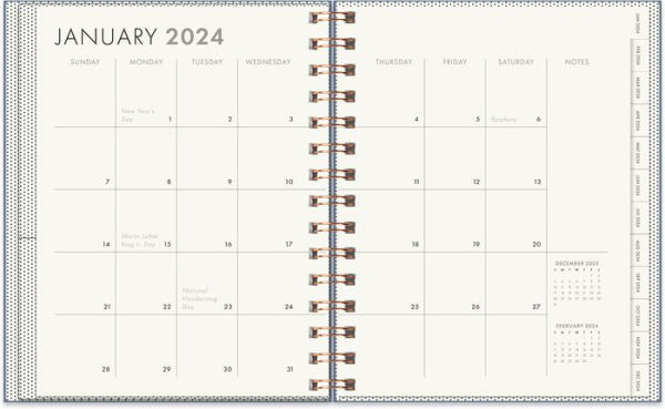 2024 Chicago Ave Medium Weekly Spiral Planner (12-month) Dusty Blue (Custom) PS