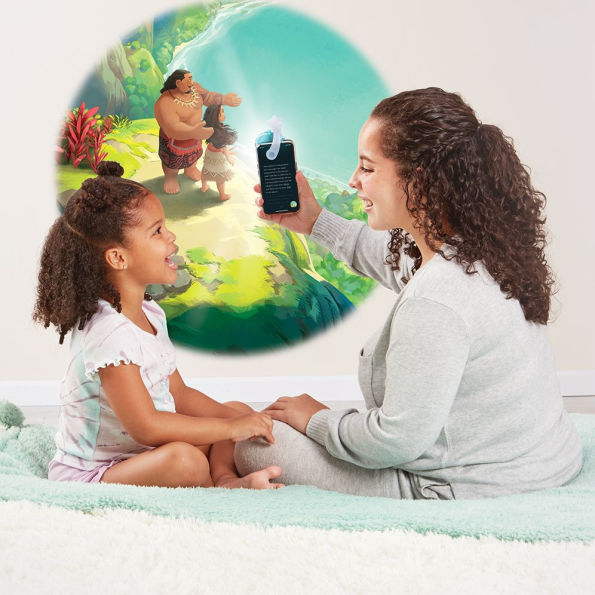 Disney Princess 3 Story Projector Pack. Includes a Moonlite Projector and 3 Disney Princess stories. Each story contains a picture disc and activation code to download the content onto your smart device.Stories Included: The Little Mermaid 	Raya and The L