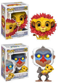 Title: Funko POP! Disney Lion King Collectors Set; Simba (leaf mane), Rafiki holding baby Simba