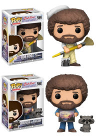 Title: Funko POP! TV Bob Ross Collectors Set 2; Bob Ross in Overalls, Bob Ross & Raccoon (Limited chase item is Bob Ross & Hoot the Owl)