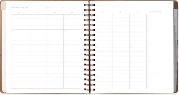 Fringe Moon Phase Rays Monthly Undated Spiral Planner