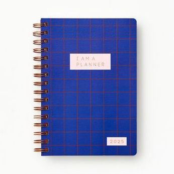 2024-2025 Paper Source I Am A Planner 17-Month Faux Leather Spiral Weekly Planner