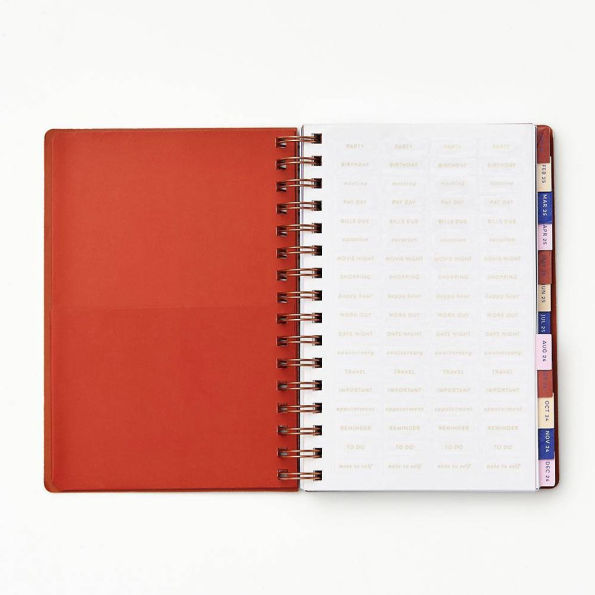 2024-2025 Paper Source I Am A Planner 17-Month Faux Leather Spiral Weekly Planner