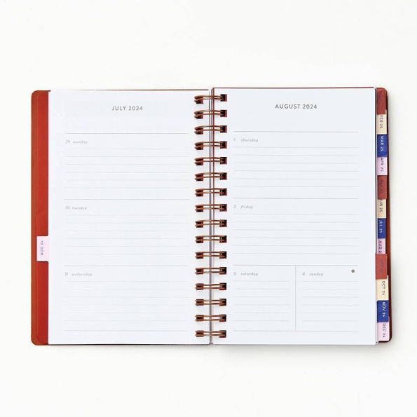 2024-2025 Paper Source I Am A Planner 17-Month Faux Leather Spiral Weekly Planner