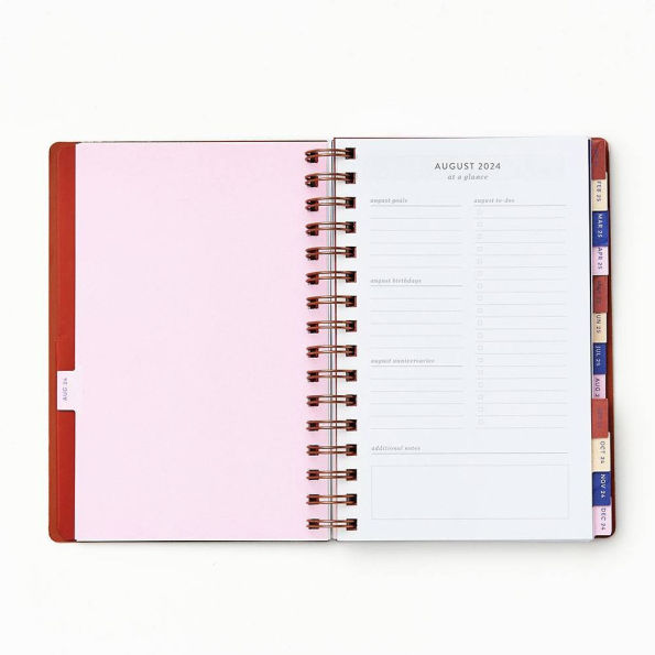 2024-2025 Paper Source I Am A Planner 17-Month Faux Leather Spiral Weekly Planner