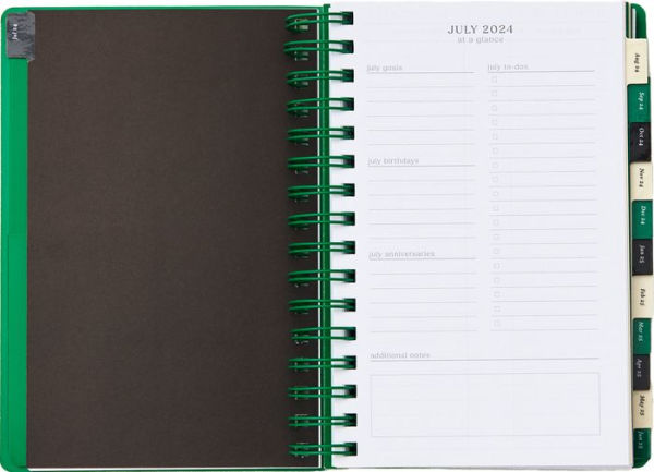 2024-2025 Paper Source Boxed Botanicals 12-Month Daily Faux Leather Spiral Planner. July 2024-June 2025