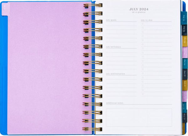 2024-2025 Paper Source Chartreuse Floral Patchwork 12-Month Daily Faux Leather Spiral Planner. July 2024- June 2025.