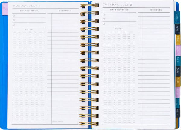 2024-2025 Paper Source Chartreuse Floral Patchwork 12-Month Daily Faux Leather Spiral Planner. July 2024- June 2025.