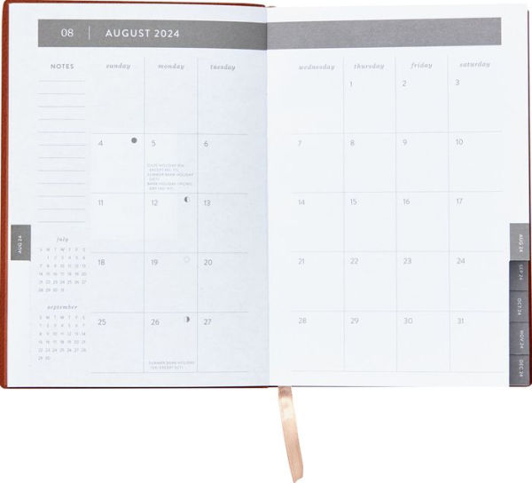 2024-2025 Paper Source Neutral Tiles 17-Month Faux Leather Petite Weekly Planner