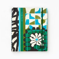 Title: 2024-2025 Paper Source Teal Floral Patchwork 17-Month Faux Leather Semi-Concealed Spiral Weekly Planner
