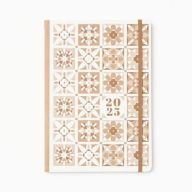 Title: 2024-2025 Paper Source Neutral Floral Tile Monthly Planner