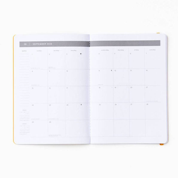 2024-2025 Paper Source Colorful Tree 17-Month Faux Leather Saddlestitch Monthly Planner