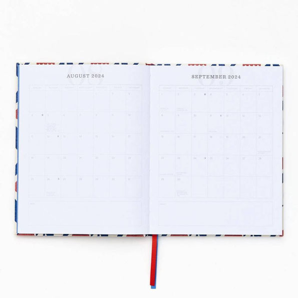 2024-2025 Paper Source Tulips 17-Month Bookcloth Wrapped Flex Cover Weekly Planner