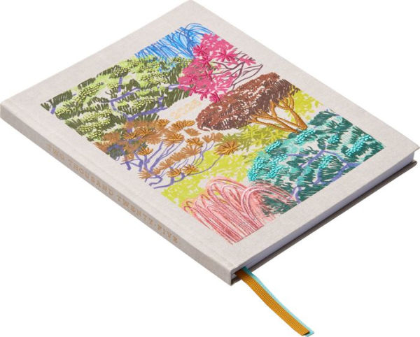 2024-2025 Paper Source Embroidery Arboretum 17-Month Bookcloth Wrapped Flex Cover Weekly Planner