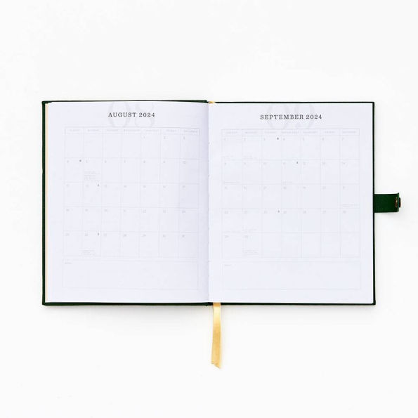 2024-2025 Paper Source Chicago Ave Garden Gate 17-Month Faux Leather Wrapped Hardcover Weekly Planner