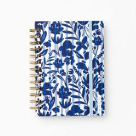 Title: 2024-2025 Paper Source Blue Striped Floral Petite Monthly Planner