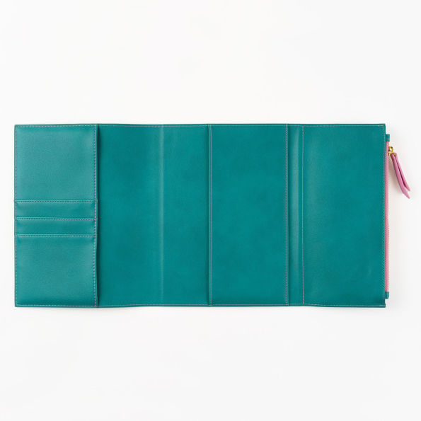 Paper Source A5 Journal Cover Clutch - Green/Pink