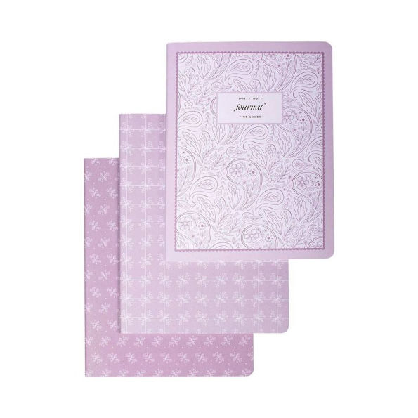 Mauve Paisley Paperback Journals S/3