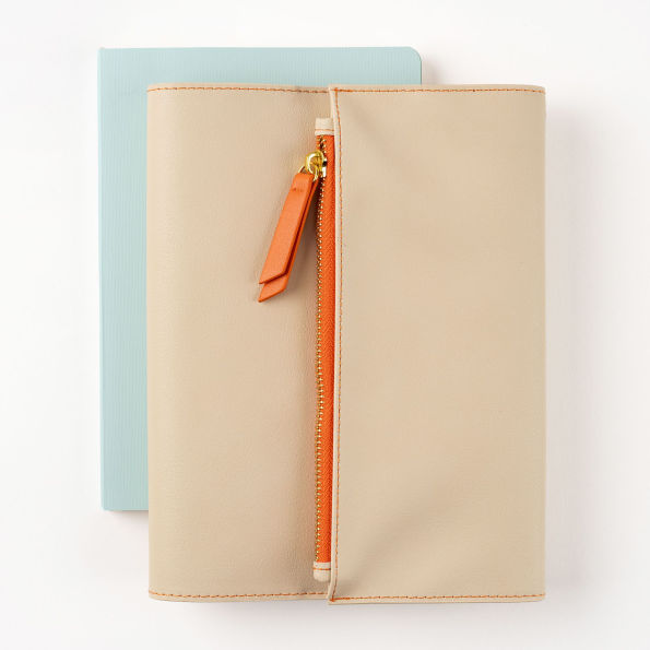 Paper Source A5 Journal Cover Clutch - Beige/Orange