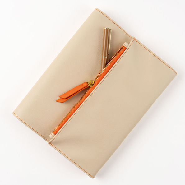 Paper Source A5 Journal Cover Clutch - Beige/Orange