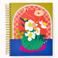 Title: 2025-2026 Paper Source Bold Floral Weekly Desk Planner