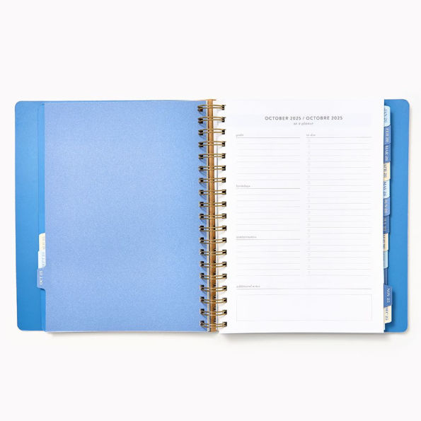 2025-2026 Paper Source Blue Lilies Weekly Desk Planner