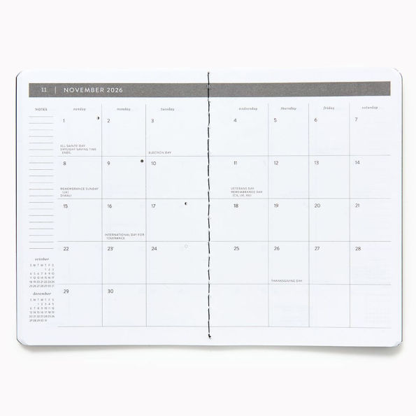2025-2026 Paper Source B+W Minimalist Monthly Pocket Planner