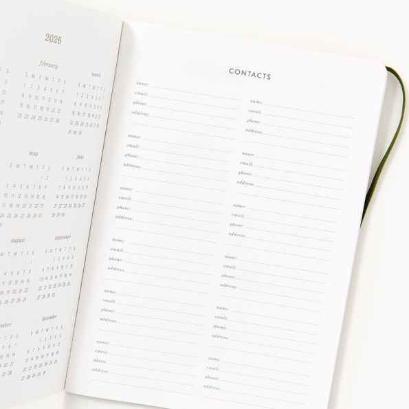 2025-2026 Paper Source Romantic Greenery Monthly Desk Planner