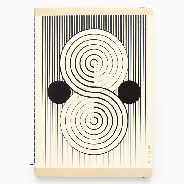 2025-2026 Paper Source B+W Minimalist Monthly Desk Planner