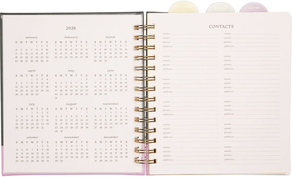2025-2026 Green Color Block Weekly Desk Planner