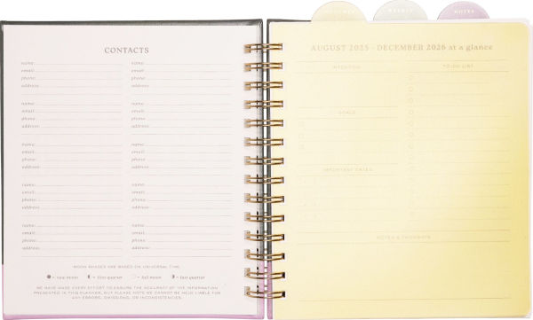 2025-2026 Green Color Block Weekly Desk Planner