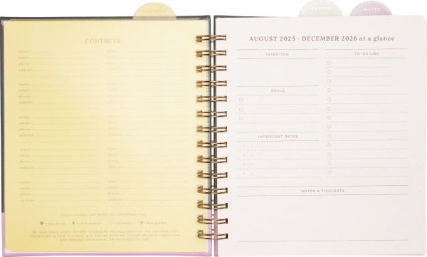 2025-2026 Green Color Block Weekly Desk Planner