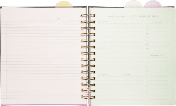 2025-2026 Green Color Block Weekly Desk Planner