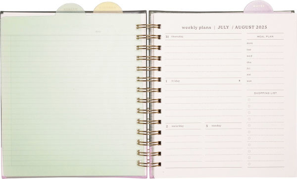 2025-2026 Green Color Block Weekly Desk Planner