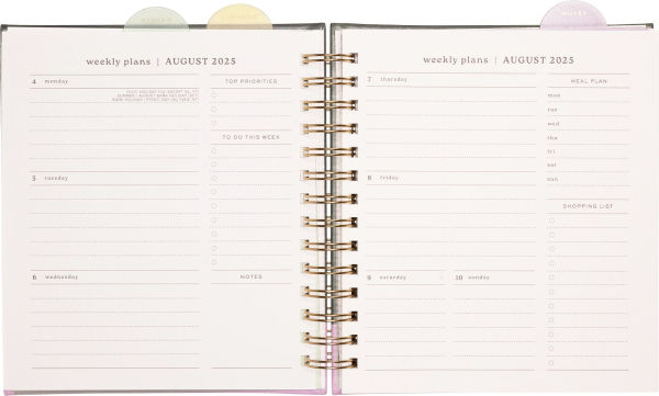 2025-2026 Green Color Block Weekly Desk Planner