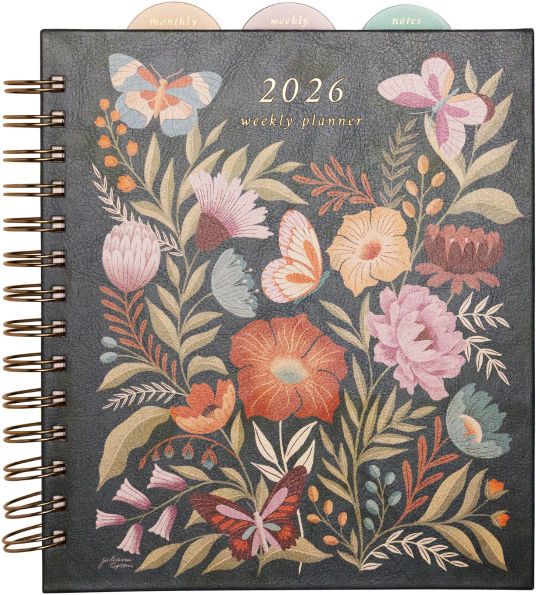2025-2026 JT Garden Flowers Weekly Desk Planner