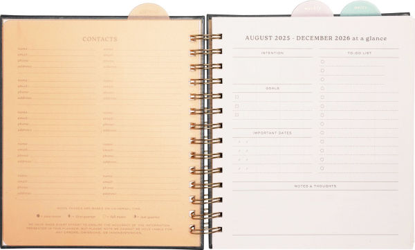 2025-2026 JT Garden Flowers Weekly Desk Planner