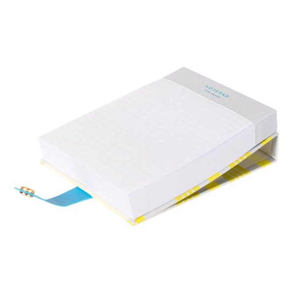 Neon Plaid Faux Leather Notepad w Snap Closure - Exclusive
