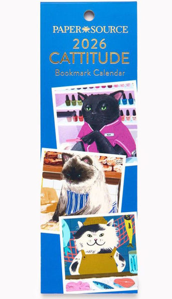 2026 Paper Source 12M Cattitude Bookmark Calendar