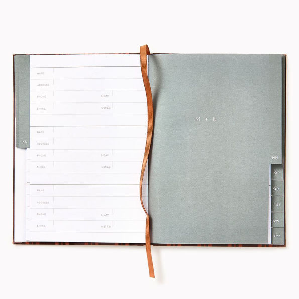 Choc Stripe Paper Wasp Bookcloth Address Book